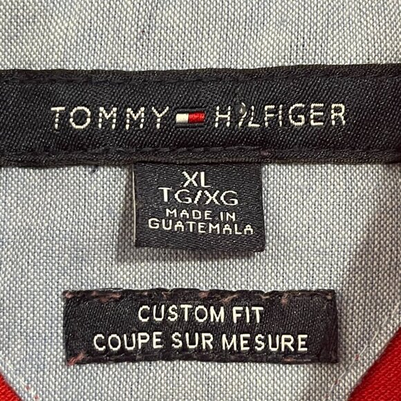 Tommy Hilfiger Polo Men's XL Red Short Sleeves Custom Fit - Picture 5 of 12